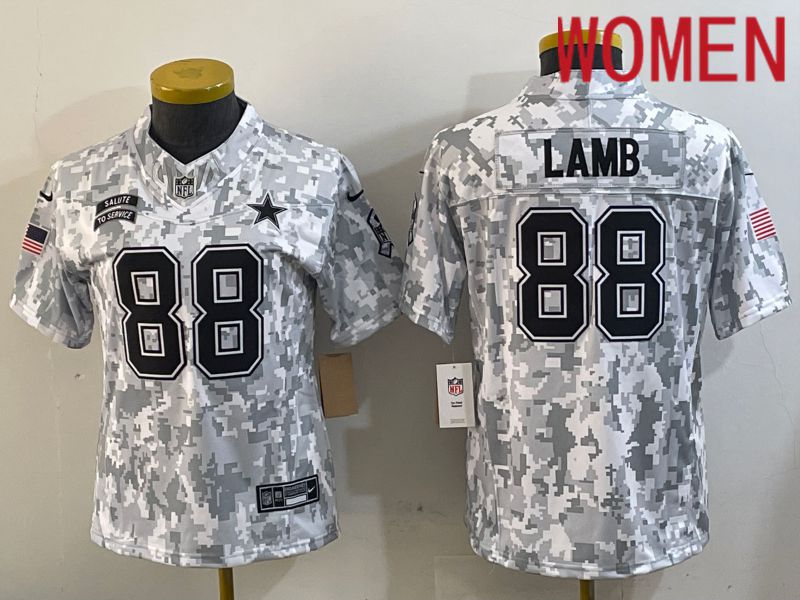 Women Dallas Cowboys #88 Lamb Nike Arctic Camo 2024 Salute to Service Limited NFL Jersey style 4->youth nfl jersey->Youth Jersey